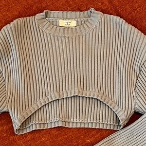seestar & hi high cropped blue sweater